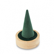 Expositor de joyería para anillos Natural-verde oscuro