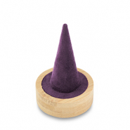Expositor de joyería para anillos Natural-morado berenjena