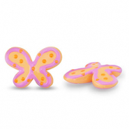 Abalorios acr&iacute;licos mariposa Naranja claro-p&uacute;rpura