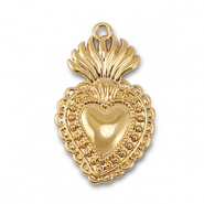 colgantes metálicos corazón Dorado