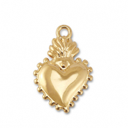 colgantes metálicos corazón Dorado