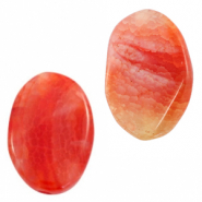 Piedra semipreciosa ovalada &oacute;palo rojo naranja