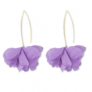 Pendientes Trendy chifón flor Lavanda-dorado
