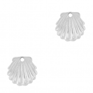 Colgantes Acero Inox concha Plateado