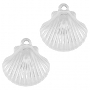 Colgantes Acero Inox concha Plateado
