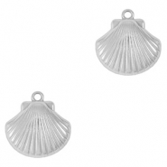 Colgantes Acero Inox concha Plateado