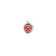 Colgantes Acero Inox fresa Plateado-rojo-verde