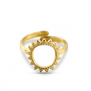 Anillos Acero Inox flor Dorado