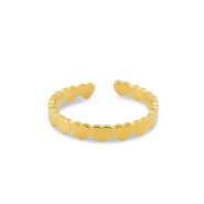 Anillos Acero Inox corazón Dorado