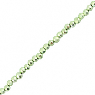 Abalorios faceteados redondos 2mm Verde met&aacute;lico