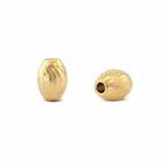 Abalorios de acero inox ovalados Dorado