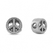 Abalorios de acero inox paz Plateado