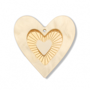Colgantes llamativos corazón Amarillo claro-dorado