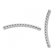 Abalorios Acero Inox tubo Plateado