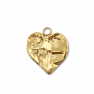Colgantes Acero Inox coraz&oacute;n Dorado
