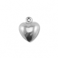 Colgantes Acero Inox coraz&oacute;n Plateado