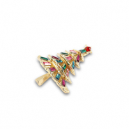 Broches árbol navideño Dorado-multicolor