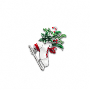 Broches patín con motivos navideños Plateado-blanco-verde