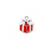 Colgantes metálicos zirconia regalo Plateado-rojo-blanco