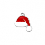 Colgantes metálicos gorro de papá noel Plateado-rojo-blanco