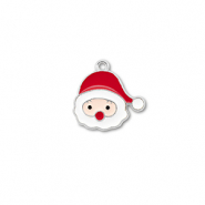 Colgantes metálicos papá noel Plateado-rojo-blanco