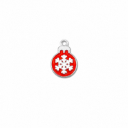Colgantes metálicos esfera navideña Plateado-rojo-blanco