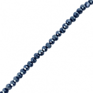 Abalorios faceteados disco 6x4mm Azul oscuro