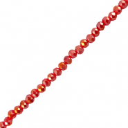 Abalorios faceteados disco 6x4mm Rojo