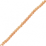 Abalorios faceteados disco 6x4mm Rosa melocot&oacute;n