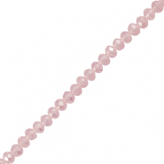 Abalorios faceteados disco 6x4mm Rosa claro