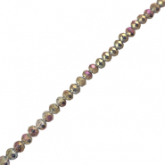 Abalorios faceteados disco 4x3mm Gris
