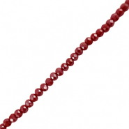 Abalorios faceteados disco 3x4mm  Rojo oscuro