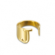 Anillos Acero Inox letra J Dorado