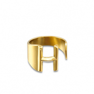 Anillos Acero Inox letra H Dorado