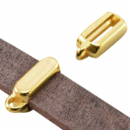 Corredera met&aacute;lica DQ con anilla rect&aacute;ngulo (para cuero DQ plano 10mm) Dorado (sin n&iacute;quel)
