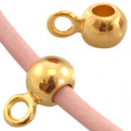 Colgante metálico DQ con anilla (para cuero 2mm) Dorado (sin níquel)