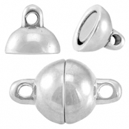 Cierre magnético metálico DQ bola 8mm plata vieja (sin níquel)
