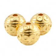 Abalorios met&aacute;licos DQ 8mm deco Dorado (sin n&iacute;quel)