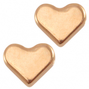 Abalorios metálicos DQ corazón Oro rosado (sin níquel)