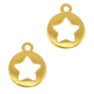 Colgantes met&aacute;licos DQ estrella Dorado (sin n&iacute;quel)
