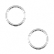 Colgantes metálicos DQ círculo 12mm plata vieja (sin níquel)
