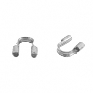 Fornituras DQ met&aacute;licas protector de alambre/ protector de hilo 5mm (&Oslash;0.69mm) plata vieja (sin n&iacute;quel)