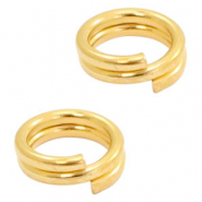 Fornituras metálicas DQ anillo doble 5mm Dorado (sin níquel)