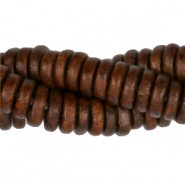 Abalorios de cerámica DQ Griegos tira 6mm Marrón Rocky road