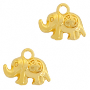 Colgantes met&aacute;licos DQ elefante & Ohm Oro (sin n&iacute;quel)