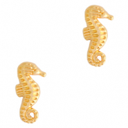Abalorios metálicos DQ caballito de mar Dorado (sin níquel)