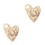 Colgantes Plexx corazón glitter Rosa durazno