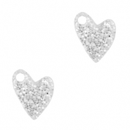 Colgantes Plexx corazón glitter Plateado