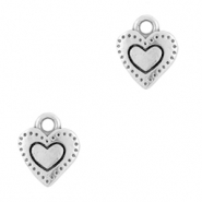 Colgantes met&aacute;licos DQ coraz&oacute;n Plata vieja (sin n&iacute;quel)