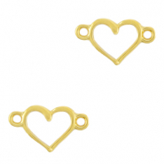 Colgantes met&aacute;licos DQ entrepieza coraz&oacute;n Dorado (sin n&iacute;quel)